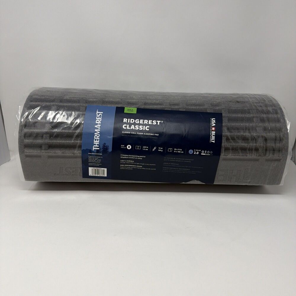 Thermarest Ridgerest Classic Closed-Cell Foam Sleep Pad Regular 20x72” 14oz NEW